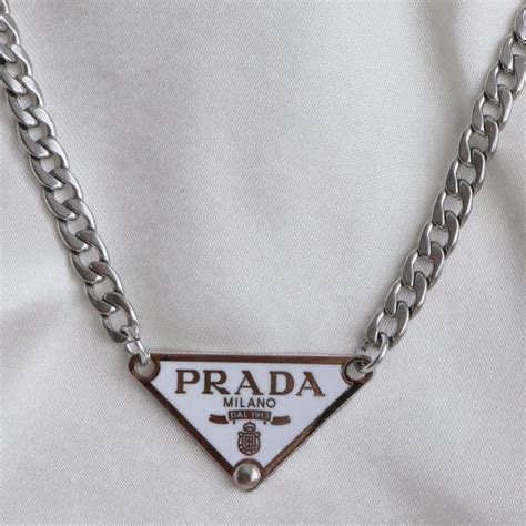 prada necklace silver